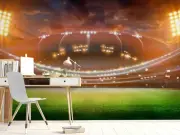 3D Football Field Self-adhesive Removeable Wallpaper Wall Mural