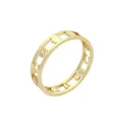 Joy Ring color Gold Hamsa, Happy face ,peace, horseshoe Size 6