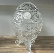 Vintage Crystal Egg Vase by Alexandra in 24 Percent Lead Crystal Great Condition