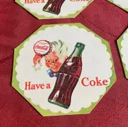 Coca Cola 1950s Sprite Boy Card Stock Set Of 6 Coasters NOS