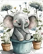 xackcme Elephant Paint by Numbers for Adults - Animal Paint by Number on Canvas Without Frame, DIY Oil Painting for Gift Home Wall Decor (16x20 inch)