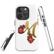 For iPhone 15 Pro Max Case, Shielding Cover, Letter M