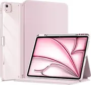 ProCase for iPad Air 13 Inch Case (2025/2024) M3/M2 & iPad Pro 12.9 inch 6th/5th/4th/3rd 2022/2021/2020/2018; Transparent Back Protective Folio Cover Shockproof Smart Case with Pencil Holder -Pink