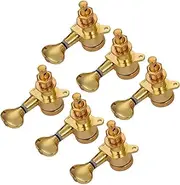 Labymos Electric Guitar Machine Heads Knobs String Tuning Pegs Locking Tuners Pack of 6 Pieces 6R with Mounting Screws and Ferrules Gold