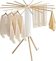 MLHpeak Tripod Clothes Drying Rack, Garment Rack Portable and Foldable Space Saving Laundry Drying Rack - Drying Rack Clothing Floor Folding Balcony Bedroom Household Aluminum