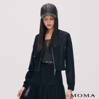 在飛比找momo購物網優惠-【MOMA】率性網布棒球外套(黑色)