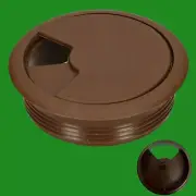 8x Brown 60mm Computer Desk Plastic Cable Grommet, Surface Wire Hole Cover