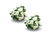 White Rose Garland 29 Heads 1.6M 2Pc Artificial Fake Life-Like Flowers Greenery Foliage Leaf Home Wedding Party Decor Wall Hang Loop