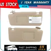 For 2014 Toyota Tacoma Cloth Tan Sun Visors LH & RH With Extensions & Mirror