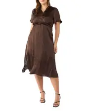 Estelle Plus Mirage Oasis Satin Wrap Dress