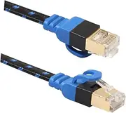 MERRYHAPY 15m Cat7 Ethernet Cable Router 10g Network Cable Fiber Mesh High Speed Data Transfer Double Shielded Corrosion Resistant Durable Plated Connectors