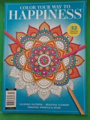 Color Your Way to Happiness Mandelas Flowers Animals Jan 2021 FREE SHIPPING ds