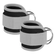 2Pcs Ankle Strap for Cable Machine, Gym Cable Kickback Ankle Wrap, Gray