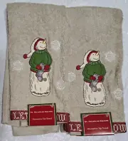 Lot/2 St Nicholas Square Kitchen Bath Fingertip Towels Holiday Christmas Lot I