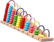 KOMBIUDA Educational Wooden Abacus for Math Cognitive for Early Learning Beads for Counting Calculation Compact for Preschool Use Fun Math Learning Tool