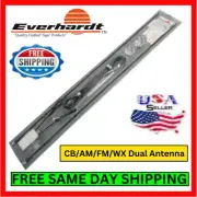 Everhardt FSMS2 CB AM/FM Fiberglass Dual Antenna NOAA Weather Radio Cable & Coax