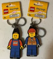 Lego Lot of 2 keychain Minifigure Lego Movie Construction Worker Emmet