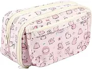 Pencil Case Large Capacity Pencil Bag, Cute Pencil Case Zipper Pencil Pouch Stationery Organizer, Portable Pen Pouch for Kids Teen Girls Boys Student School Office Supplies(Pink)