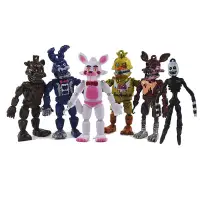 在飛比找蝦皮購物優惠-高品質 6 件 Fnaf 玩具熊的五夜迷你公仔裝飾玩具