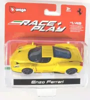 Burago 1:43 Scale Race and Play ENZO FERRARI (Yellow) Die-Cast/new sealed.
