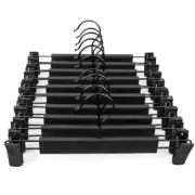 Clothes Hangers 10Pc Black Plastic Hanger for Clothes 360° Hook Trousers Hangers