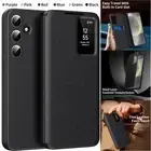 For Samsung Galaxy S25 S24 S23 S22+ Ultra Window View PU Card Holder Phone Case