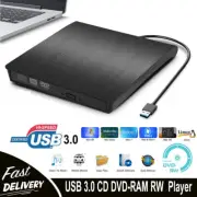 Slim External CD DVD Drive Disc USB 3.0 Player Burner Writer For Laptop PC Mac