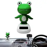 Solar Powered Bobblehead Frog Car Dashboard Toys Solar Powered Frog Design Toy Energy Shaking Head Ornament Cru Animated Decoration