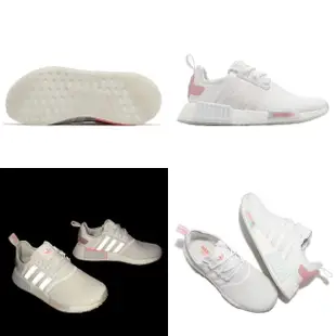 【adidas 愛迪達】休閒鞋 NMD_R1 W 白 粉紅 女鞋 BOOST 緩震 反光 襪套式 運動鞋 愛迪達(GW5679)