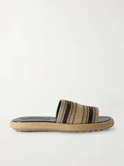[Tod's] Tod's - Striped Raffia Slides - Beige - IT39 IT 39 Neutrals