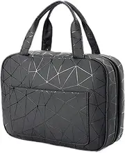 [Jubepk] Hangable Toiletry Pouch, 4-Compartment Travel Organizer, Waterproof Storage Bag with Hook, Portable Cosmetic and Toiletry Container, 73x9.65x4cm Ideal for Shampoo and Conditioner
