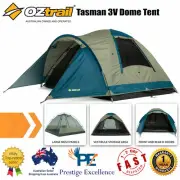 OZtrail Tasman 3V Dome Tent Outdoor Family Camping Weather Resistant Shade Tents