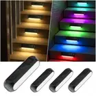 Ahaorigin Solar Outdoor Lights for Deck 4 Pack, Upgraded RGB Solar Fence Ligh...