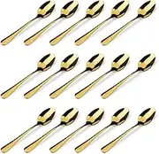 15 Packs Demitasse Espresso Spoons, 4.3 Inch Mini Gold Coffee Spoon, Stainless Steel Small Spoons for Dessert