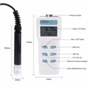 DO Meter Measures Temp & Oxygen in Water 99 Memory Logger Function Probe