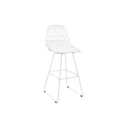 Set of 2 Lucy Kitchen Counter Bar Stool - White - White
