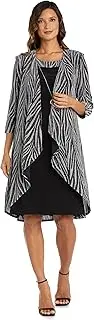 [R&M Richards] 2PC Metallic Jacquard Knit Formal Jacket Dress
