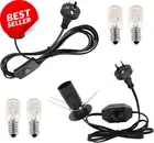 2 Pcs Salt Lamp Cord Set with 4 E14 Bulbs, On/Off Switch, Dimmer, Metal Clip Bas