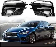 1/2 Pcs Fog Light Frame Grill Cover Bezels Compatible for Infiniti Q50 Sport 2014 2015 2016 2017 62257-4GA1A Front Fog Light Intake Cover Decoration(Right)