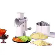 Kitchen Vegetable Fruit Slicer Cutter Shredder Food Manual Rotary Grater Chopper-White