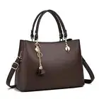 Top Handle Bags for Women Soft Vegan Leather Satchel Purses Coffee Brown