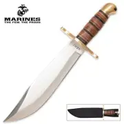 USMC Leatherneck Bowie Stainless Steel Fixed Blade Knife