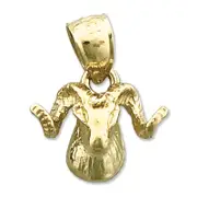 14K Gold Ram Head Charm