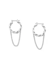 Allsaints Dangling Chain Twist Hoop Earrings