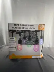 Xmcosy+ Black 98Feet 30m RGBW 30 Bulbs Smart Outdoor String Light