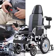 500W Foldable Wheelchair, Waterproof Motorized Wheelchair, 5-Speed Adjustment, Electric/Manual Dual Switch, Openable and Closable armrests, All Terrain Wheelchair for Seniors