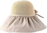 [N\\A] Vinyl Beach Hat Sun hat Female Summer Hollow-Out Straw hat UV Big Brim face-Covering Sun-Proof Sun Fisherman hat