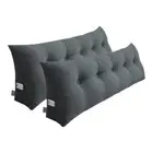 SOGA 2X 150cm Grey Triangular Wedge Bed Pillow Headboard Bedside Tatami Cushion