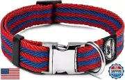 Regal Dog Products Large Pet Collar with Custom Engraved Buckle | Durable Twi