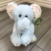 RARE Fiesta Kelli Loons Blue Elephant Lovey Plush 10” Fabric Eyes Polka Dots